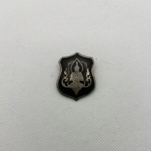 Siam Niello, Black Enamel Brooch, made in Siam, Mid Century, Vintage
